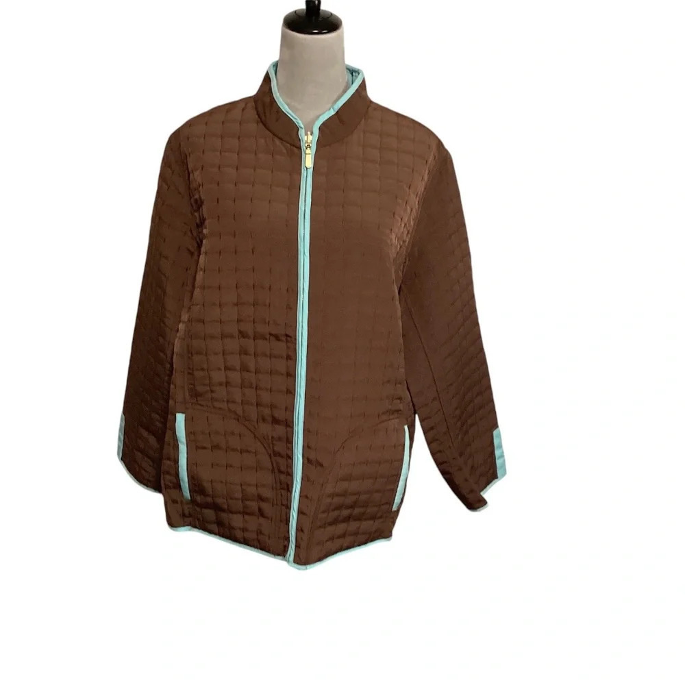Susan Graver Reversible Jacket Quilted Brown Unique Classic Timeless Women SZ 1X